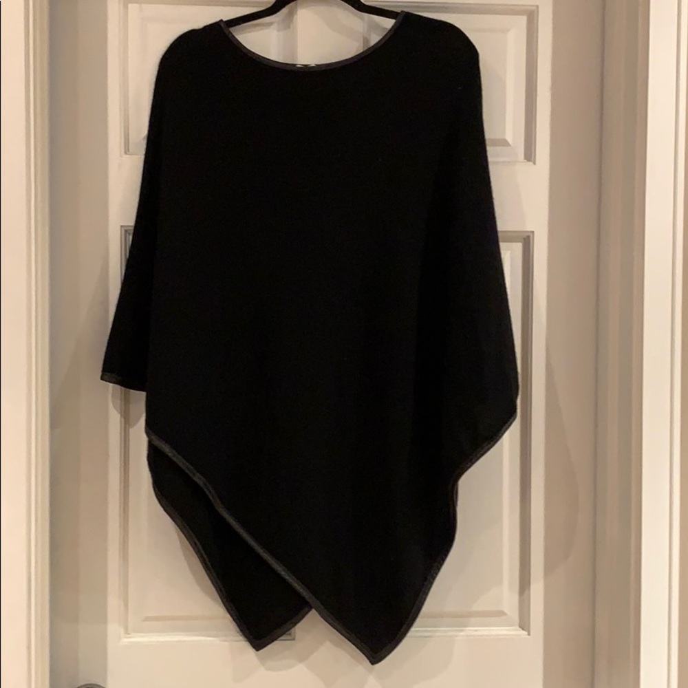 Black Poncho- wool/ cashmere
